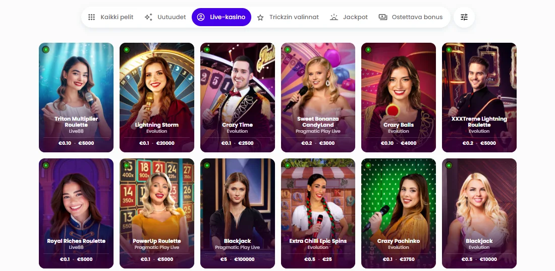 trickz casino livekasino